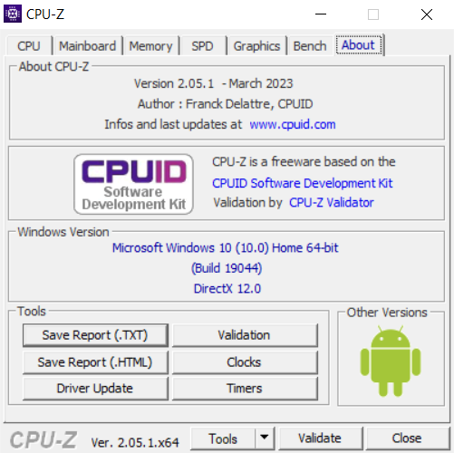 CPU-Z (скриншот, фото)