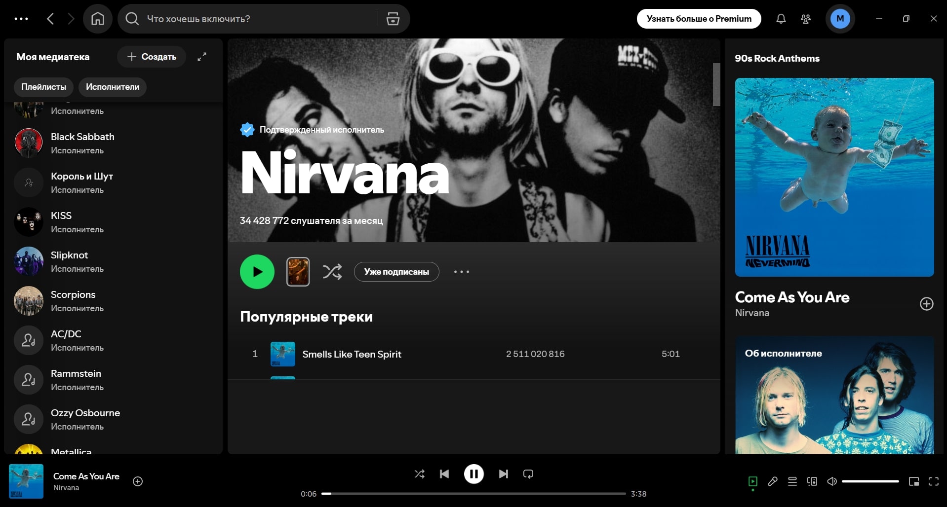 Spotify (скриншот, фото)