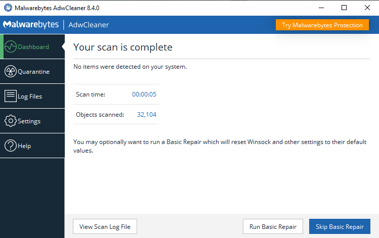 AdwCleaner (screenshot, photo)