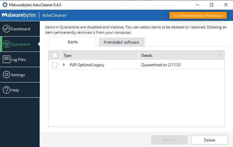 AdwCleaner (screenshot, photo)