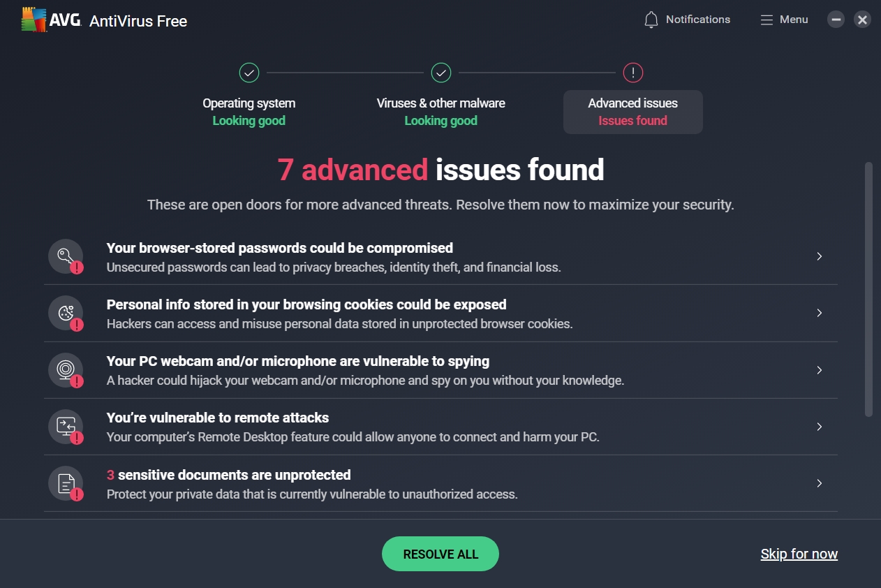 AVG Antivirus (screenshot, photo)