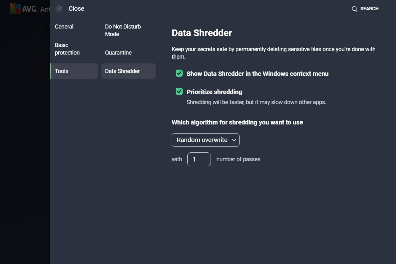 AVG Antivirus (screenshot, photo)