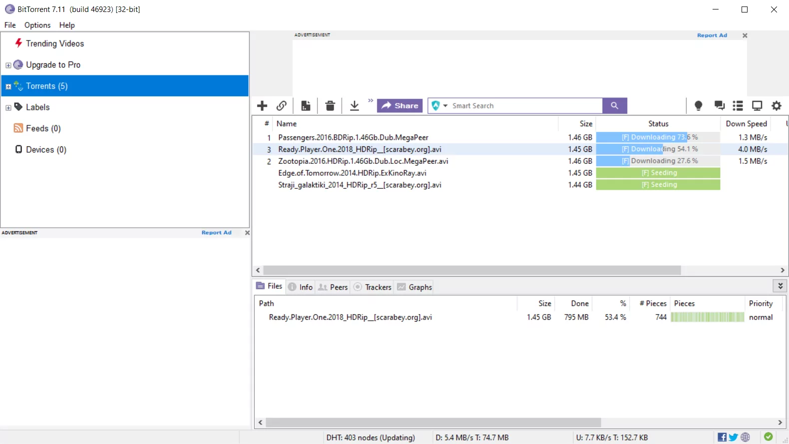 BitTorrent (screenshot, photo)