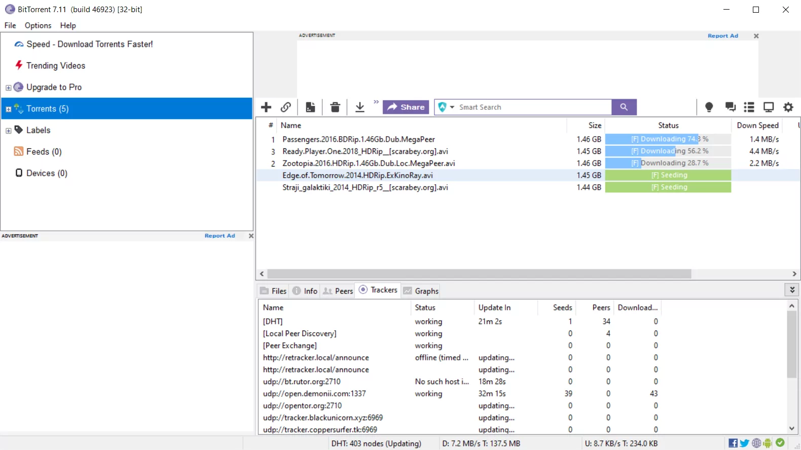 BitTorrent (screenshot, photo)