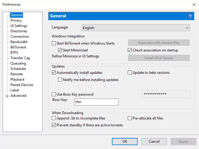 BitTorrent (screenshot, photo)