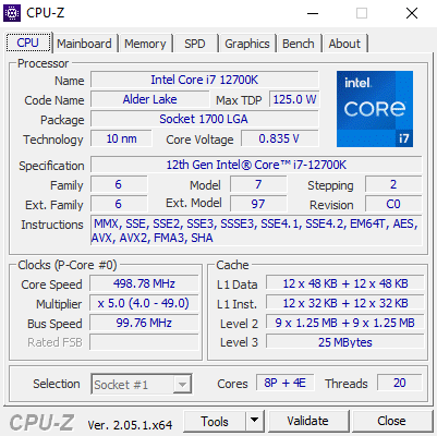CPU-Z (screenshot, photo)