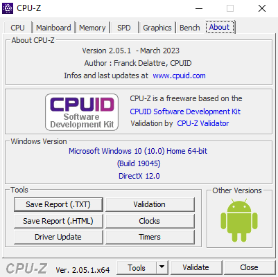 CPU-Z (screenshot, photo)