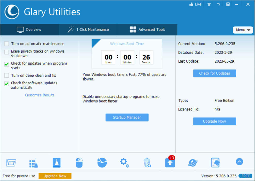 Glary Utilities (screenshot, photo)