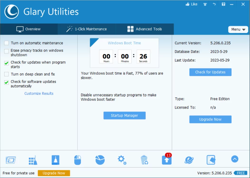 Glary Utilities (screenshot, photo)