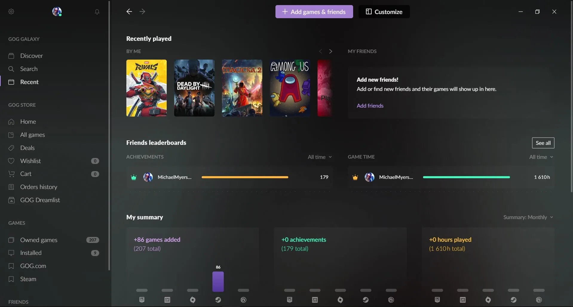 GOG Galaxy (screenshot, photo)