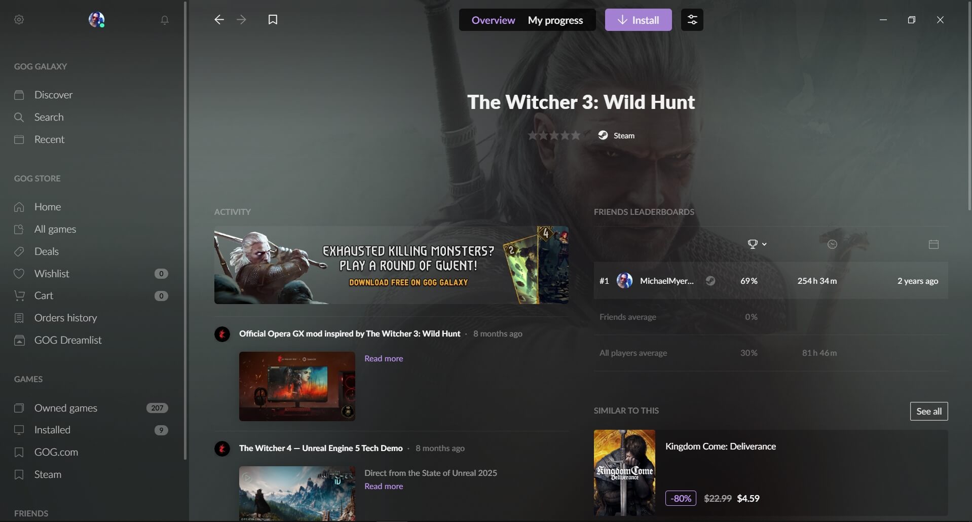 GOG Galaxy (screenshot, photo)