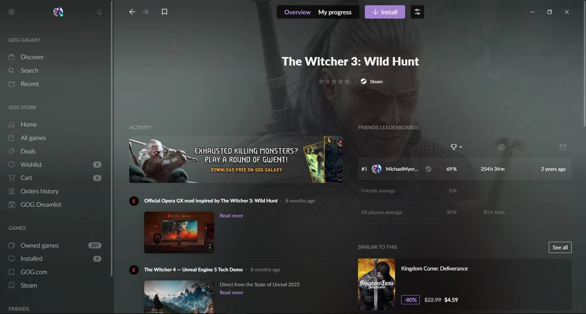 GOG Galaxy (screenshot, photo)