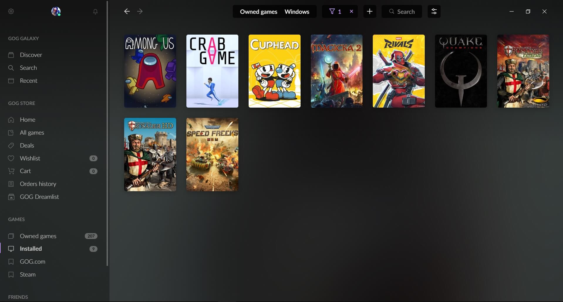 GOG Galaxy (screenshot, photo)