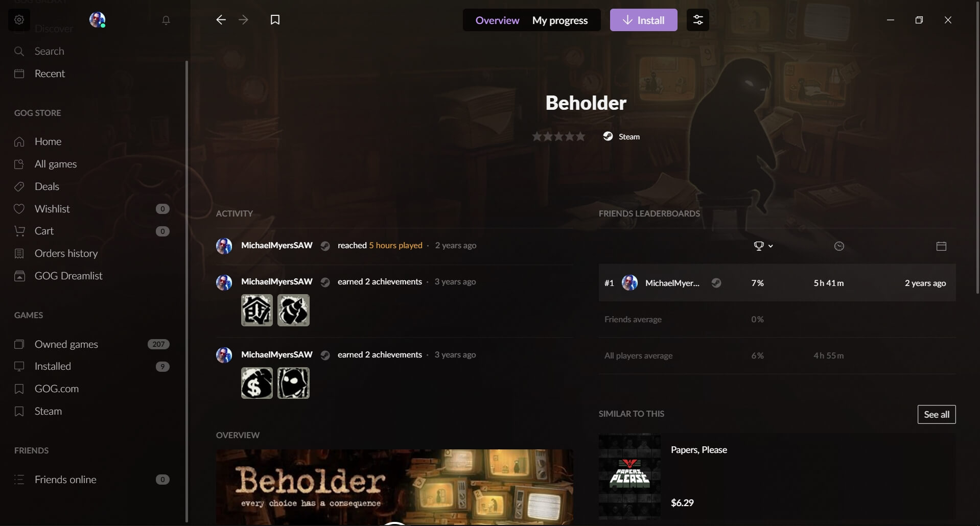 GOG Galaxy (screenshot, photo)