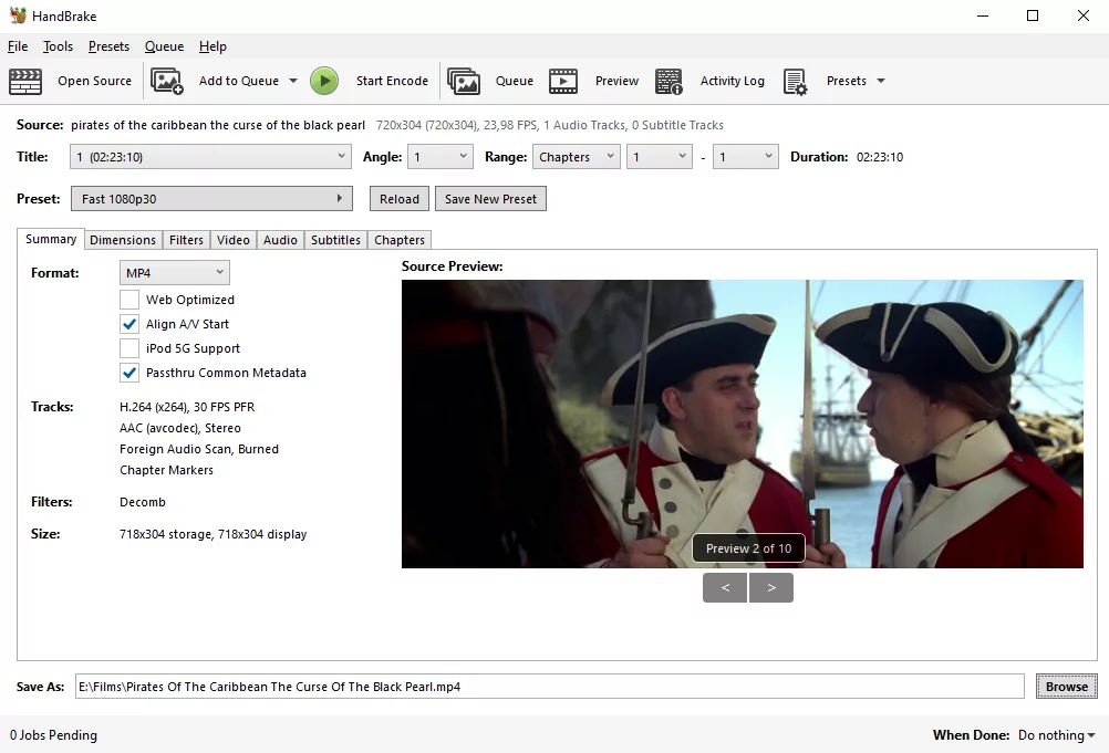 HandBrake (screenshot, photo)