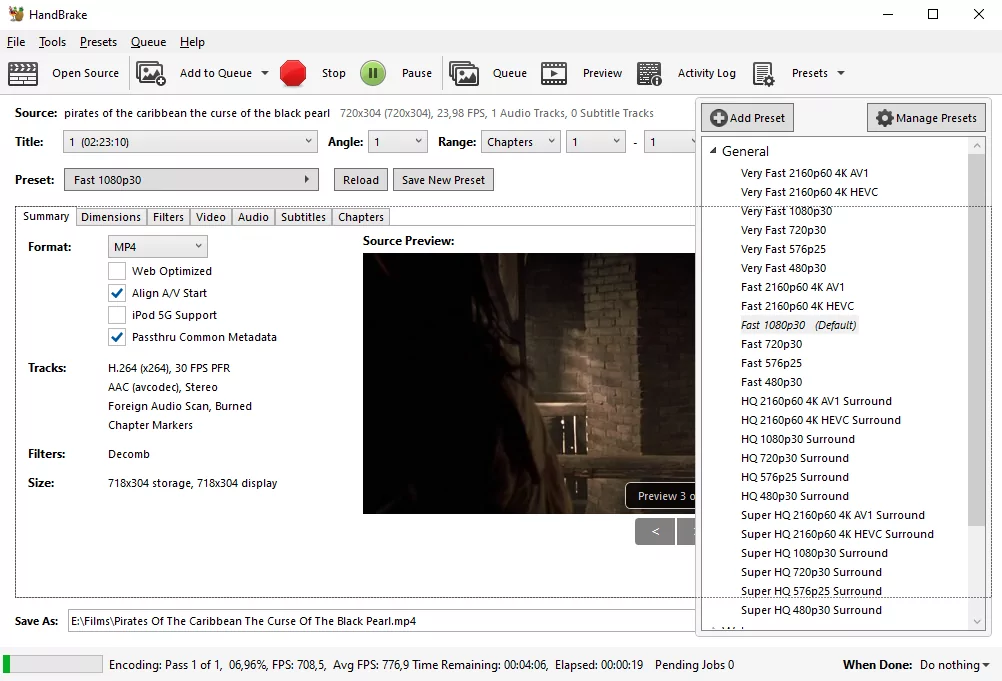 HandBrake (screenshot, photo)