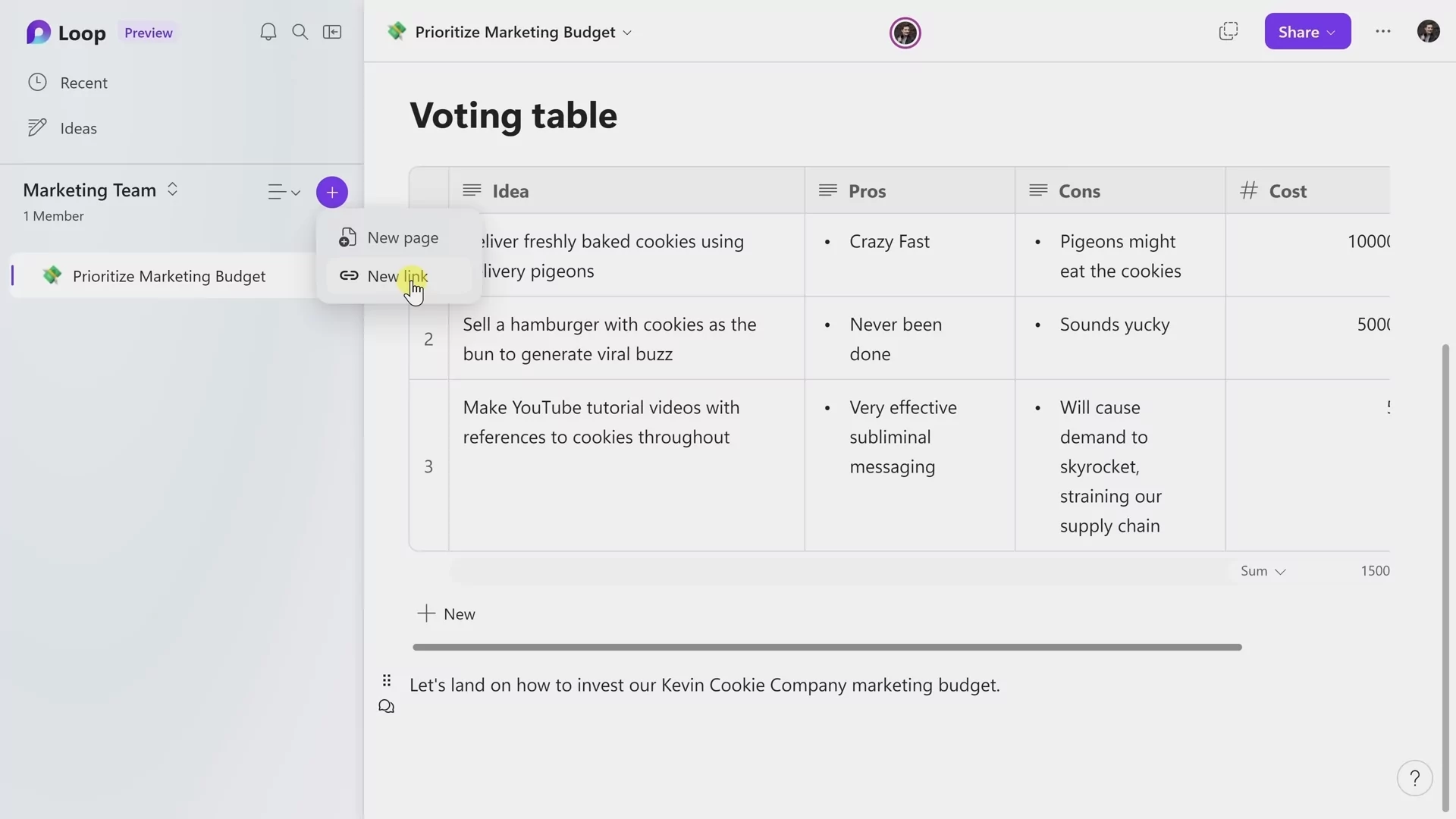 Microsoft Loop (screenshot, photo)