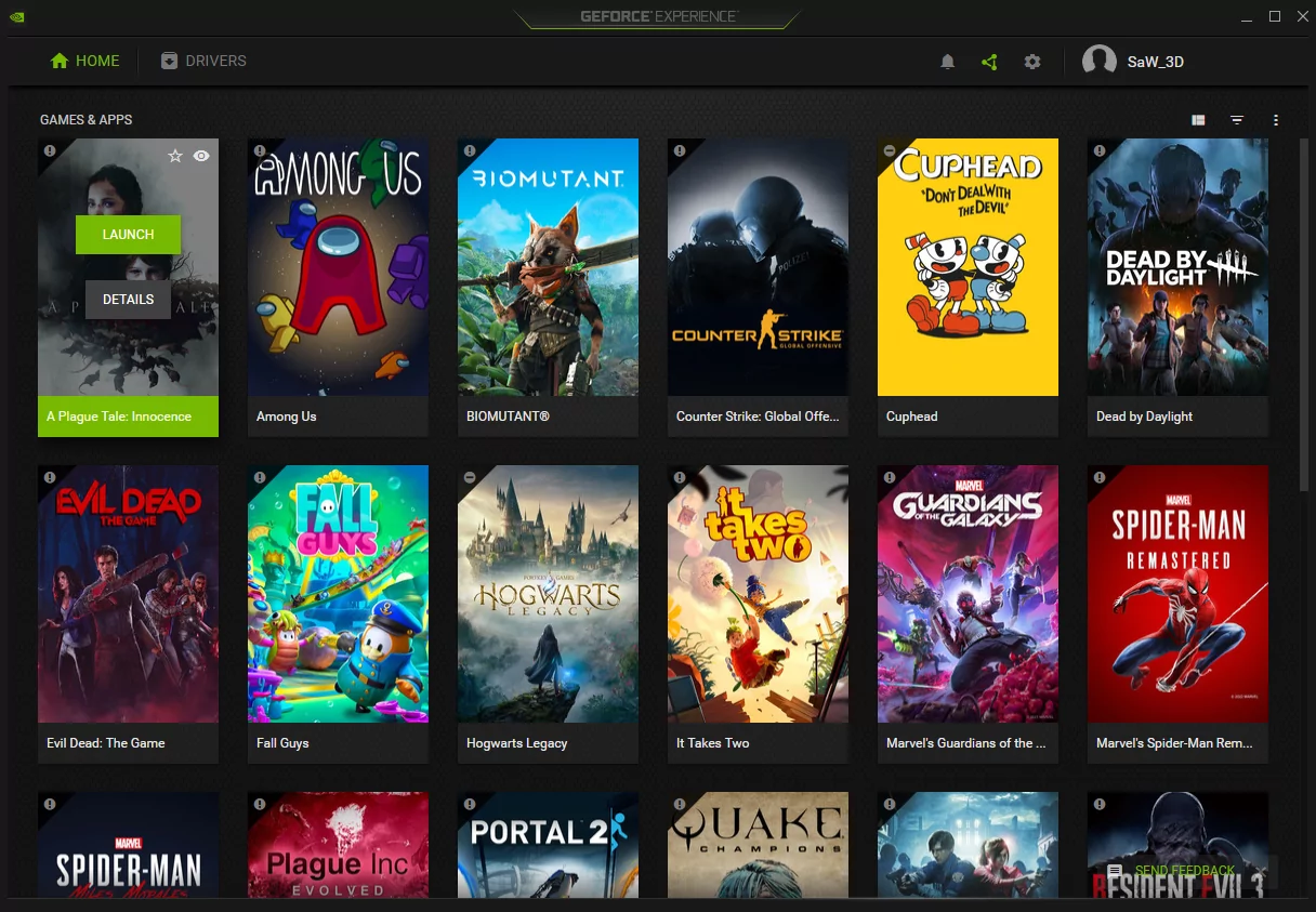 Nvidia Geforce Experience (screenshot, photo)