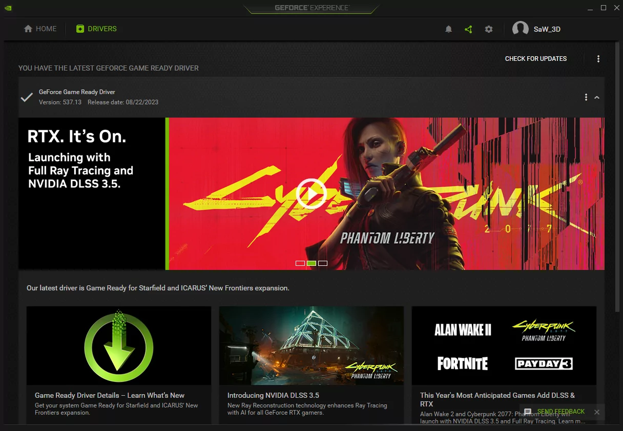 Nvidia Geforce Experience (screenshot, photo)