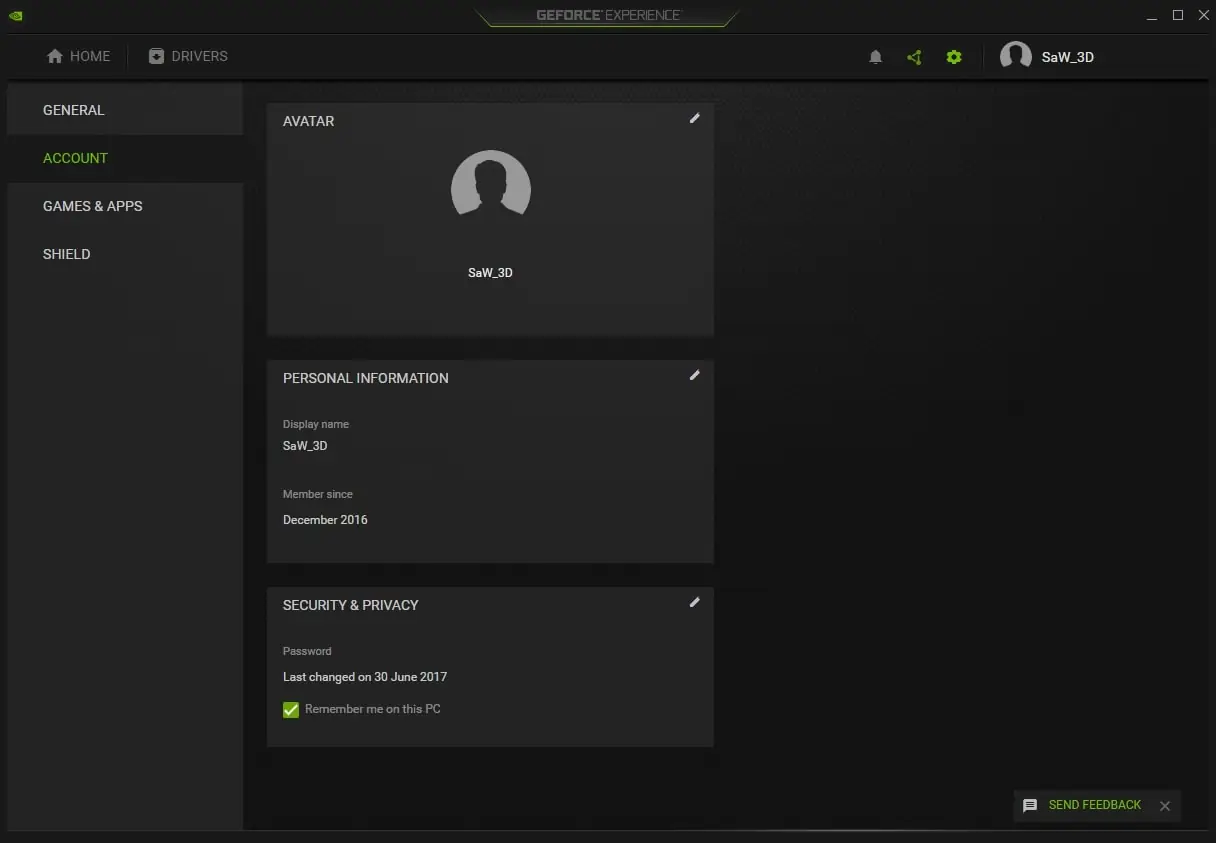 Nvidia Geforce Experience (screenshot, photo)