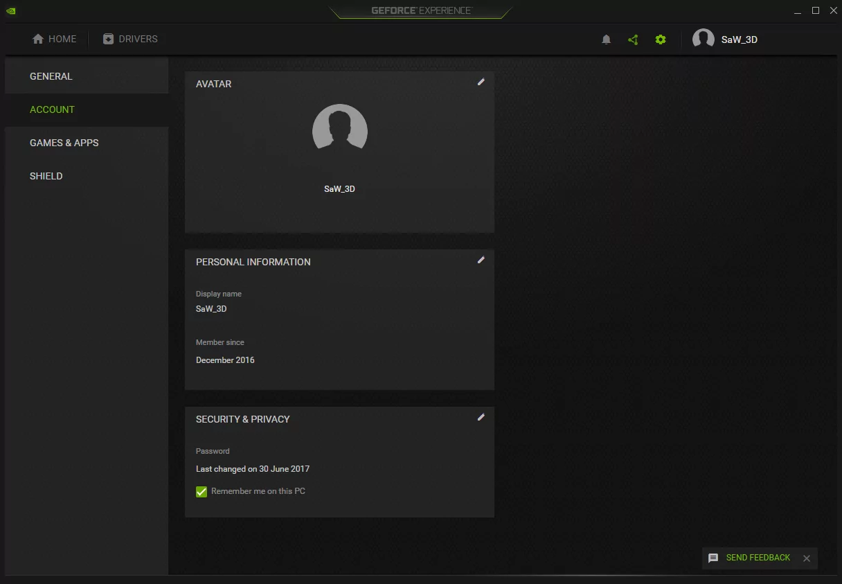 Nvidia Geforce Experience (screenshot, photo)