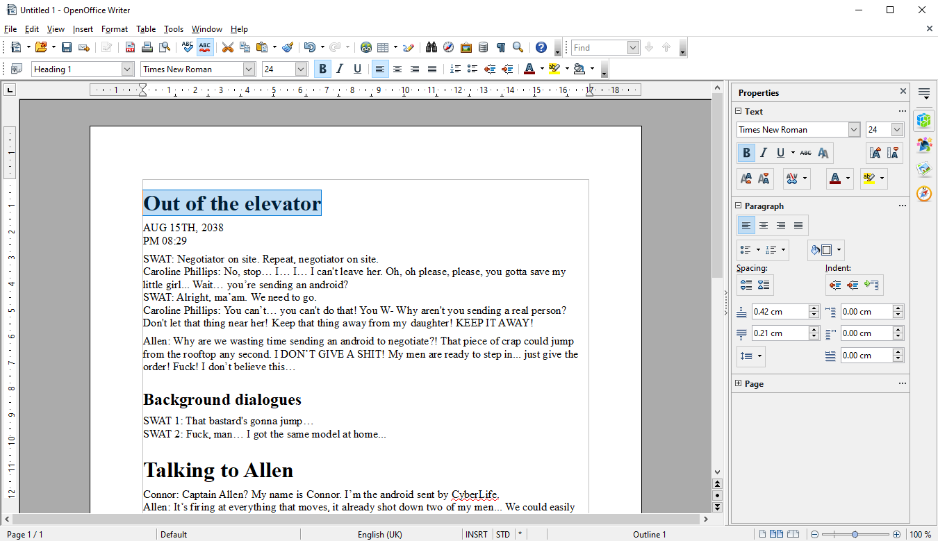Open Office (screenshot, photo)