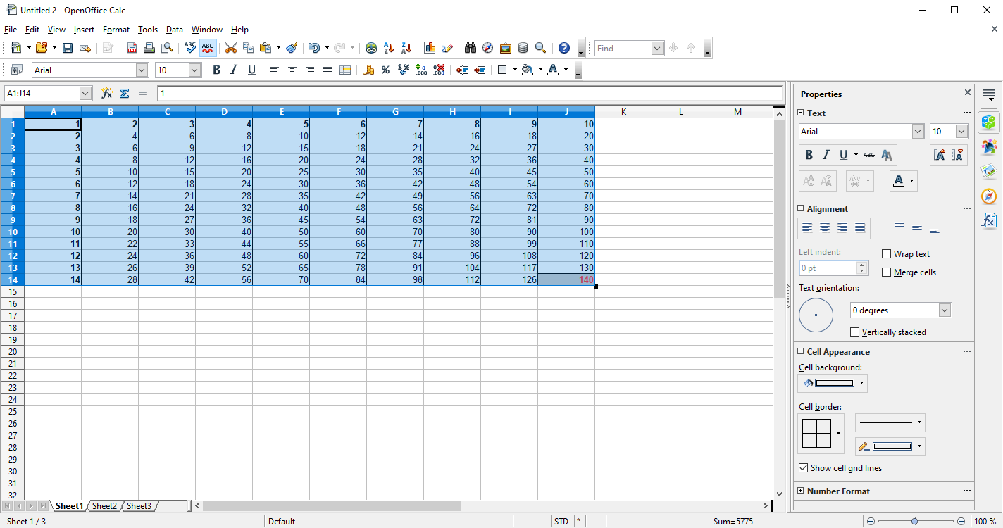 Open Office (screenshot, photo)