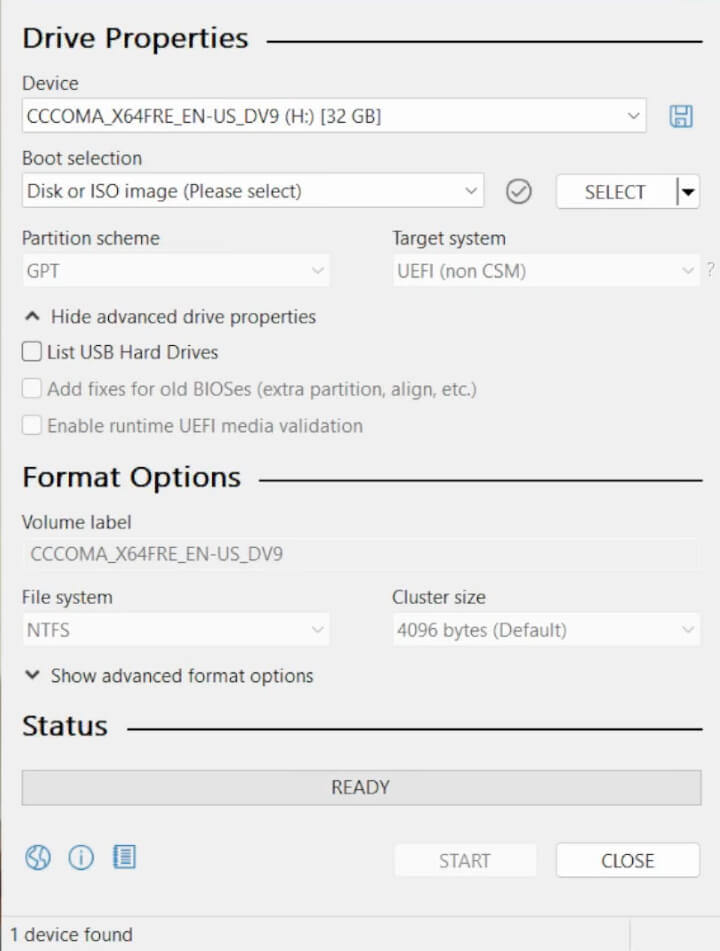 Rufus (screenshot, photo)
