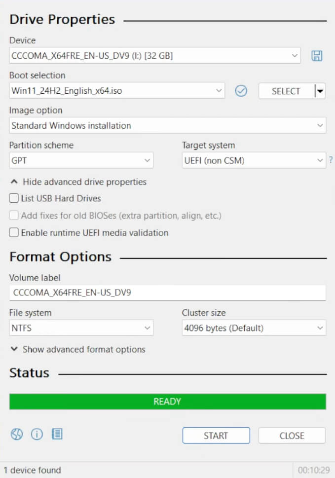 Rufus (screenshot, photo)