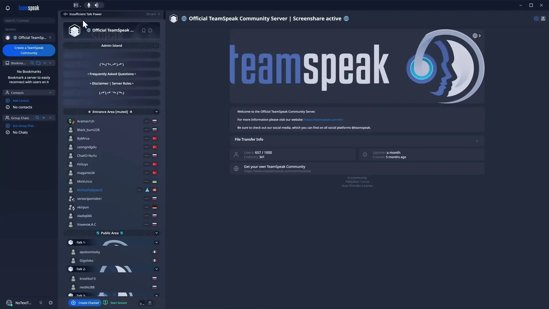 TeamSpeak (screenshot, photo)