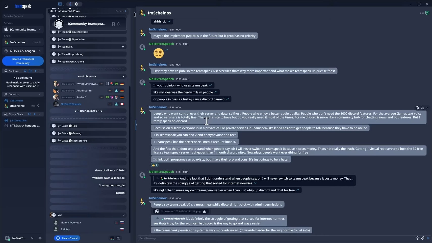 TeamSpeak (screenshot, photo)