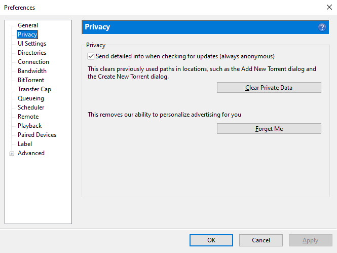 uTorrent (screenshot, photo)